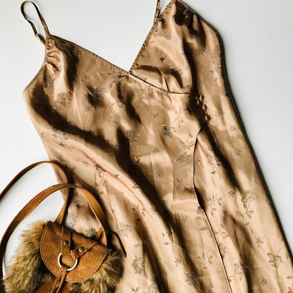 Other - Beautiful Carmel Patterned Lingerie Slip Dress